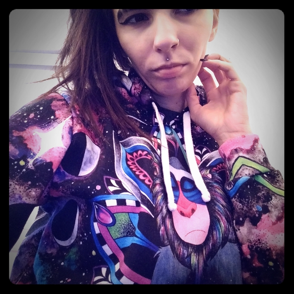 Astral Meditating Rafiki unisex hoodie